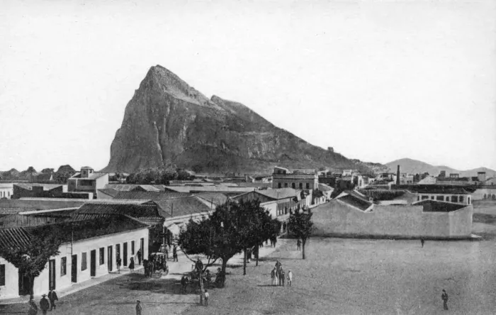 Framed Print : The Rock of Gibraltar from La Linea Bull Ring, Spain, early 20th century. Artist: VB Cumbo Framed Print : The Rock of Gibraltar from La Linea Bull Ring, Spain, early 20th century. Artist: VB Cumbo