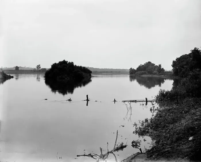 Framed Print : Rock River near Nelson, Ill. c1898. Creator: Unknown Framed Print : Rock River near Nelson, Ill. c1898. Creator: Unknown