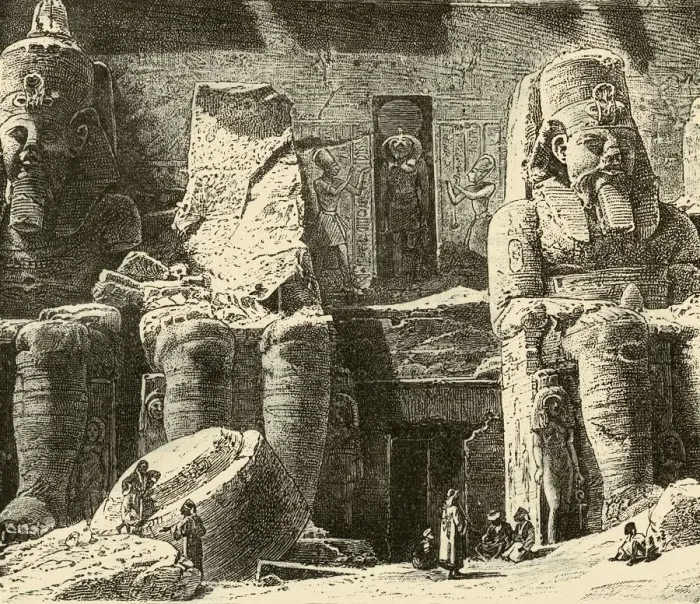 Framed Print : Rock-Temples at Abousimbel, 1890. Creator: Unknown Framed Print : Rock-Temples at Abousimbel, 1890. Creator: Unknown