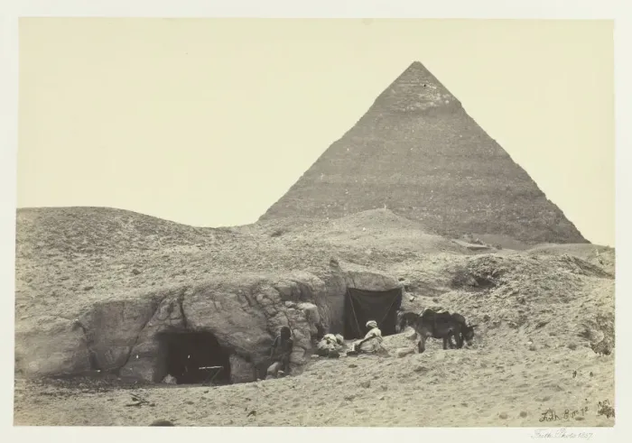 Framed Print : Rock-Tombs and Belzonis Pyramid, Gizeh, 1857. Creator: Francis Frith Framed Print : Rock-Tombs and Belzonis Pyramid, Gizeh, 1857. Creator: Francis Frith