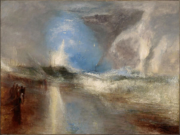 Rockets and Blue Lights (close at Hand) to warn Steam-Boats of Shoal-Water. Artist: Turner, Joseph Mallord William (1775-1851)