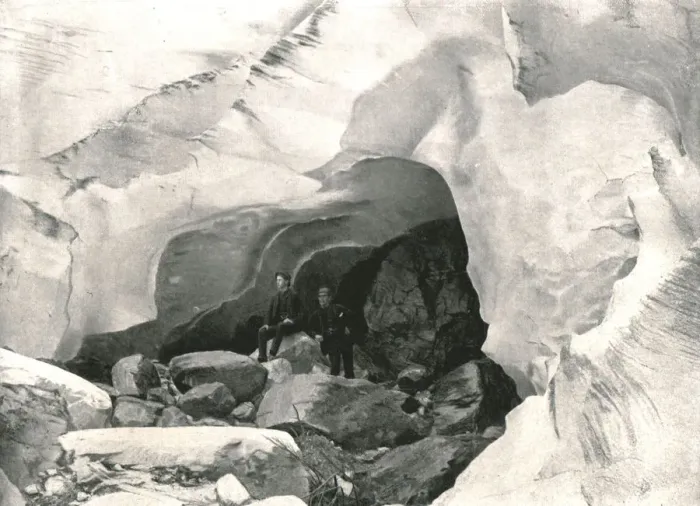 Framed Print : The Rockies: ice cave in the Great Glacier, Mount Sir Donald, Canada, 1895. Creator Framed Print : The Rockies: ice cave in the Great Glacier, Mount Sir Donald, Canada, 1895. Creator