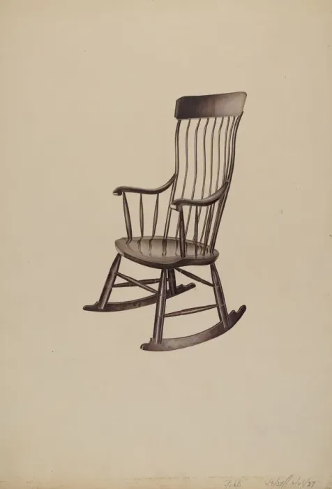 Framed Print : Rocking Chair, 1937. Creator: Robert Pohle Framed Print : Rocking Chair, 1937. Creator: Robert Pohle