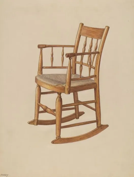 Framed Print : Rocking Chair, 1938. Creator: Dorothy Handy Framed Print : Rocking Chair, 1938. Creator: Dorothy Handy