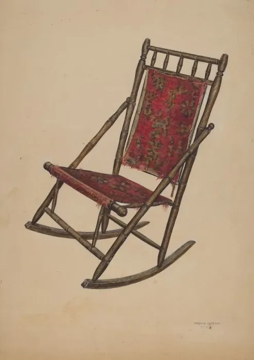 Framed Print : Rocking chair, 1939. Creator: Orison Daeda Framed Print : Rocking chair, 1939. Creator: Orison Daeda