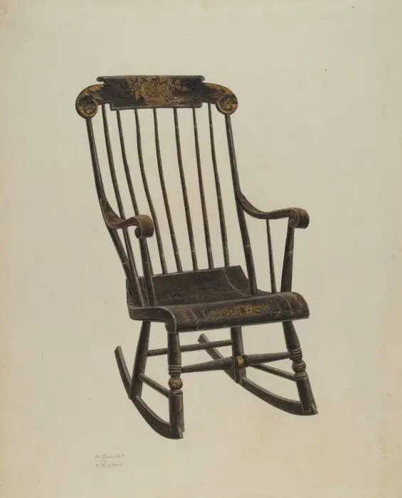 Framed Print : Rocking Chair, 1940. Creator: Henry Granet