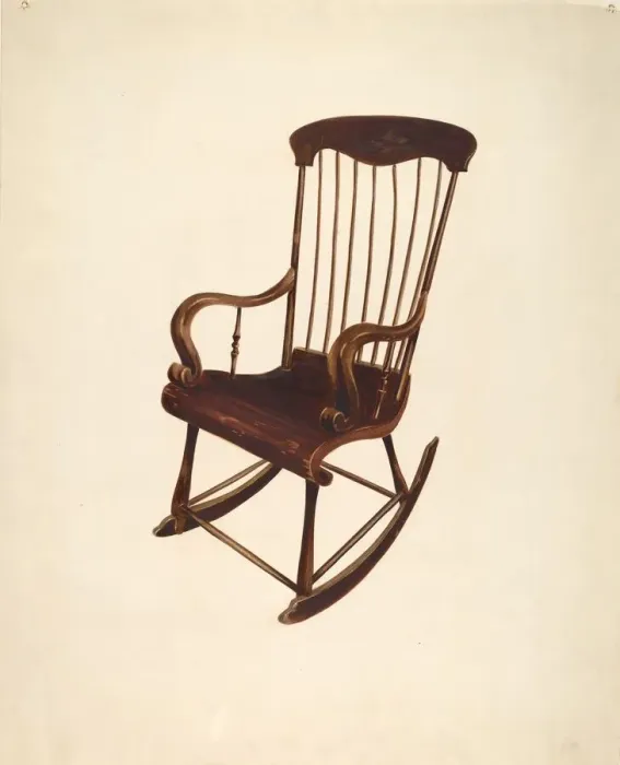 Framed Print : Rocking Chair: Bishop Hill, 1935 / 1942. Creator: William Spiecker Framed Print : Rocking Chair: Bishop Hill, 1935 / 1942. Creator: William Spiecker