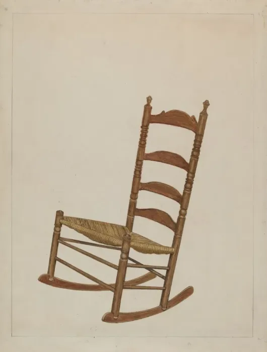 Framed Print : Rocking Chair, c. 1936. Creator: John Cutting Framed Print : Rocking Chair, c. 1936. Creator: John Cutting