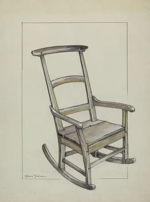 Framed Print : Rocking Chair, c. 1937. Creator: Florence Truelson Framed Print : Rocking Chair, c. 1937. Creator: Florence Truelson