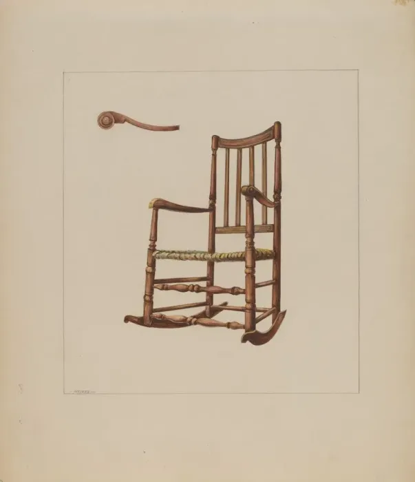 Framed Print : Rocking Chair, c. 1937. Creator: Henry Meyers Framed Print : Rocking Chair, c. 1937. Creator: Henry Meyers