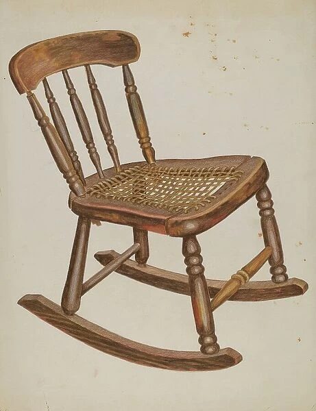 Rocking Chair, Small, Child's, 1937. Creator: Simon Weiss