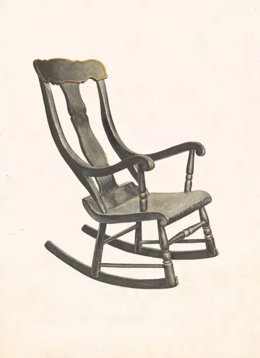 Framed Print : Rocking Chair (Square Back), c. 1937. Creator: Robert Gilson Framed Print : Rocking Chair (Square Back), c. 1937. Creator: Robert Gilson