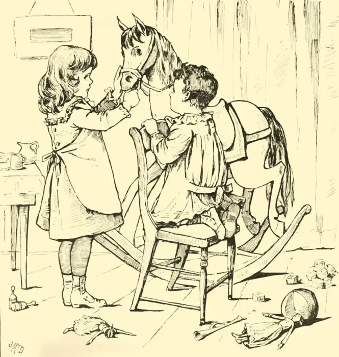Framed Print : How The Rocking-Horse Ate The Cake, 1881. Creator: Unknown Framed Print : How The Rocking-Horse Ate The Cake, 1881. Creator: Unknown