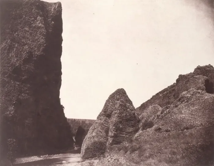 Framed Print : [Rocks in the Auvergne], 1854, printed 1979. Creator: Edouard Baldus