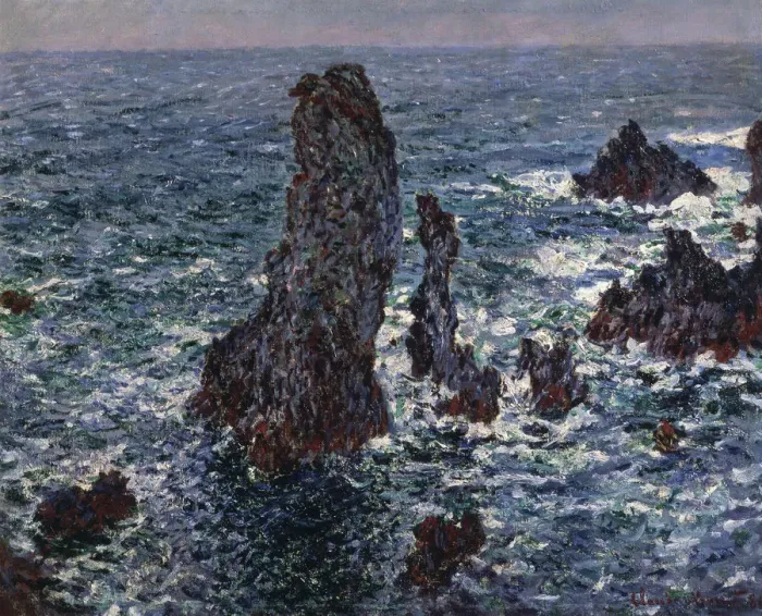 Framed Print : The Rocks in Belle-Ile (Pyramides de Port-Coton, Mer sauvage), 1886. Artist: Claude Monet Framed Print : The Rocks in Belle-Ile (Pyramides de Port-Coton, Mer sauvage), 1886. Artist: Claude Monet