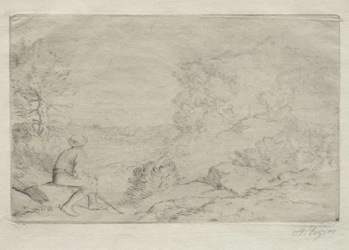 Framed Print : Rocks. Creator: Alphonse Legros (French, 1837-1911)