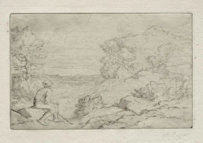 Framed Print : The Rocks. Creator: Alphonse Legros (French, 1837-1911) Framed Print : The Rocks. Creator: Alphonse Legros (French, 1837-1911)