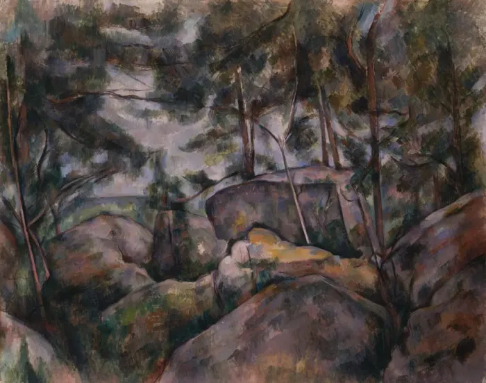 Framed Print : Rocks in the Forest, 1890s. Creator: Paul Cezanne Framed Print : Rocks in the Forest, 1890s. Creator: Paul Cezanne