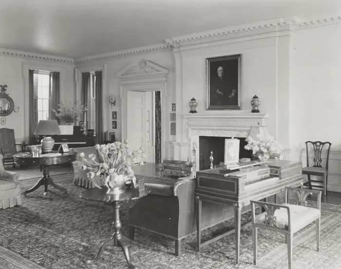 Framed Print : The Rocks, home of Mr. & Mrs. Pierre Gaillard - Living Room w / fireplace, between 1926 and 1950. Creator: Frances Benjamin Johnston. The Rocks, home of Mr. & Mrs. Pierre Gaillard - Living Room w / fireplace, between 1926 and 1950 Framed Print : The Rocks, home of Mr. & Mrs. Pierre Gaillard - Living Room w / fireplace, between 1926 and 1950. Creator: Frances Benjamin Johnston. The Rocks, home of Mr. & Mrs. Pierre Gaillard - Living Room w / fireplace, between 1926 and 1950
