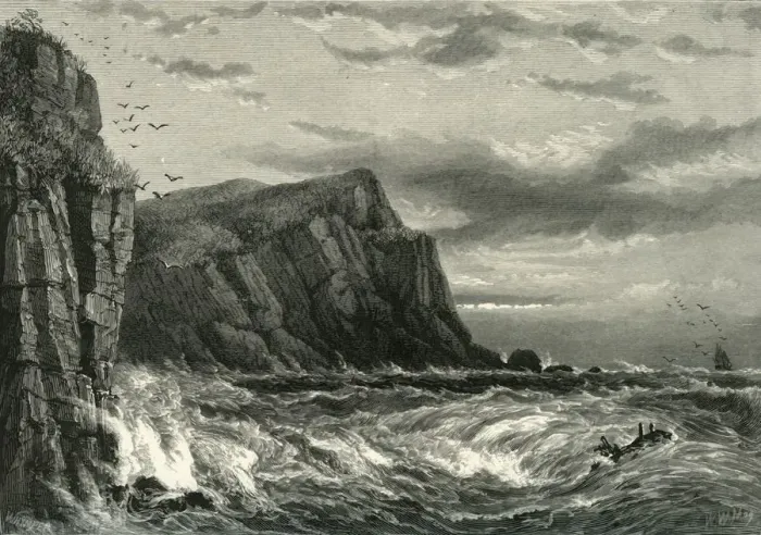 Framed Print : Rocks at Ilfracombe, c1870