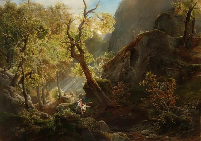 Framed Print : Rocks 'Panienskie Skaly', 1878. Creator: Heinrich Grabinski