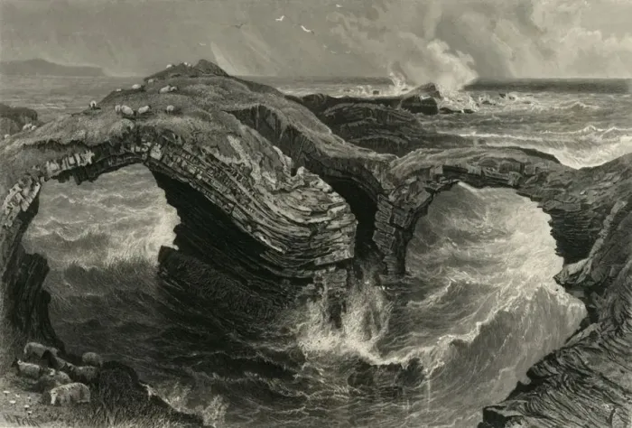 Framed Print : Rocks at Ross. (Near Kilkee, Ireland), c1870 Framed Print : Rocks at Ross. (Near Kilkee, Ireland), c1870