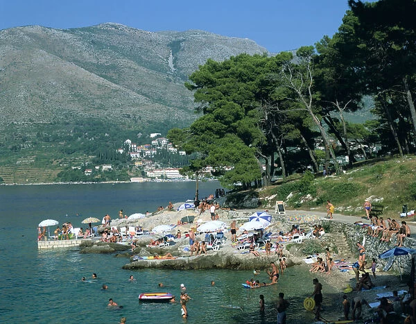 Rocky beach, Cavtat, Croatia