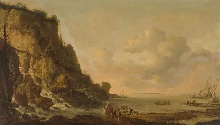 Framed Print : Rocky Coast, 1630-1653. Creator: Simon de Vlieger Framed Print : Rocky Coast, 1630-1653. Creator: Simon de Vlieger