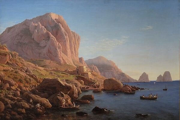 A Rocky Coast, Capri. After Sunrise;Motif from Capri, Soon after Sunrise, 1841-1843. Creator: Christen Købke