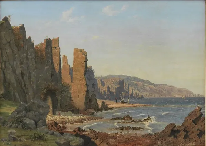 Framed Print : A Rocky Coast. Ro, Bornholm, 1843. Creator: Vilhelm Kyhn Framed Print : A Rocky Coast. Ro, Bornholm, 1843. Creator: Vilhelm Kyhn