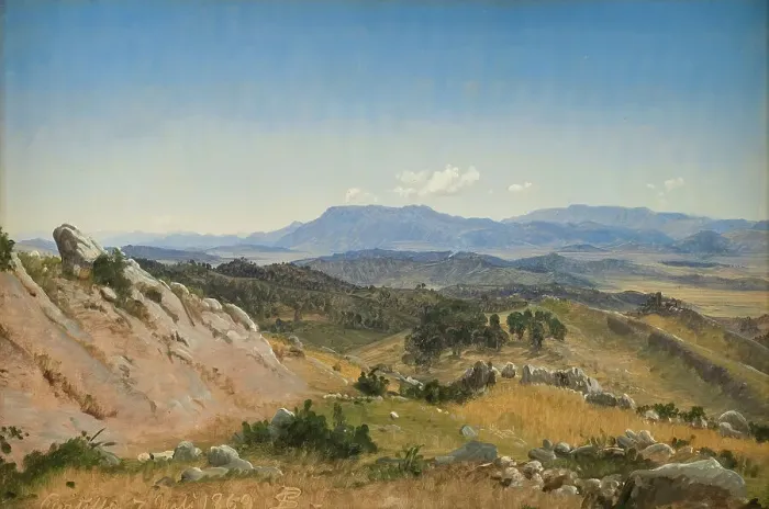 Framed Print : Rocky Hills near Civitella, 1869. Creator: Peter Christian Thamsen Skovgaard Framed Print : Rocky Hills near Civitella, 1869. Creator: Peter Christian Thamsen Skovgaard