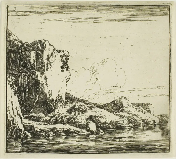 Framed Print : Rocky Landscape, 1645-50. Creator: Herman Naijwincx Framed Print : Rocky Landscape, 1645-50. Creator: Herman Naijwincx