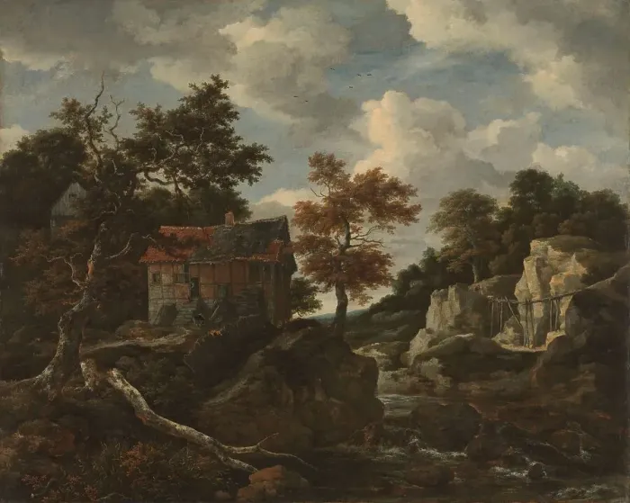 Framed Print : Rocky landscape, 1650-1682. Creator: Jacob van Ruisdael Framed Print : Rocky landscape, 1650-1682. Creator: Jacob van Ruisdael