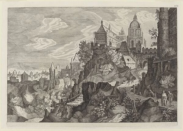 Rocky Landscape in Bohemia. Creators: Aegidius Sadeler II, Pieter Stevens