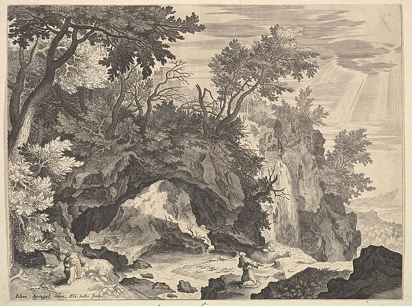 Rocky Landscape with the Stigmatisation of Saint Francis. n. d