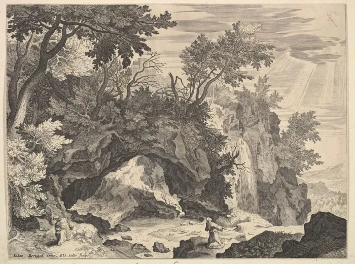 Framed Print : Rocky Landscape with the Stigmatisation of Saint Francis. n. d Framed Print : Rocky Landscape with the Stigmatisation of Saint Francis. n. d