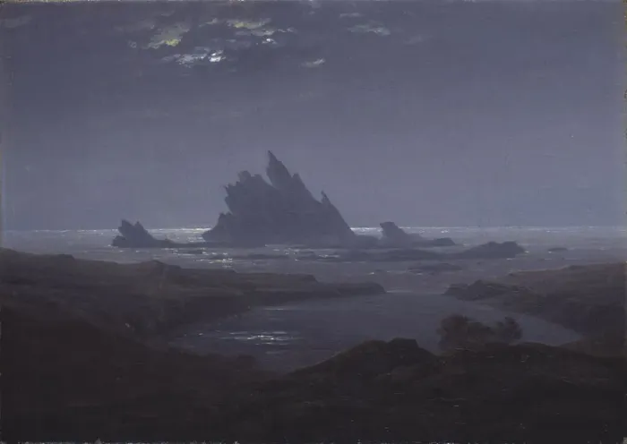 Framed Print : Rocky Reef on the Sea Shore, c. 1824. Artist: Friedrich, Caspar David (1774-1840) Framed Print : Rocky Reef on the Sea Shore, c. 1824. Artist: Friedrich, Caspar David (1774-1840)