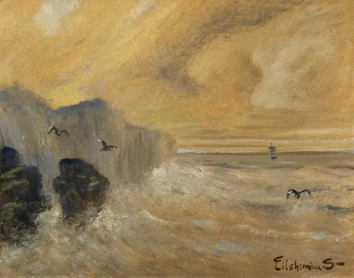 Framed Print : Rocky Seashore, late 19th-early 20th century. Creator: Louis Michel Eilshemius Framed Print : Rocky Seashore, late 19th-early 20th century. Creator: Louis Michel Eilshemius