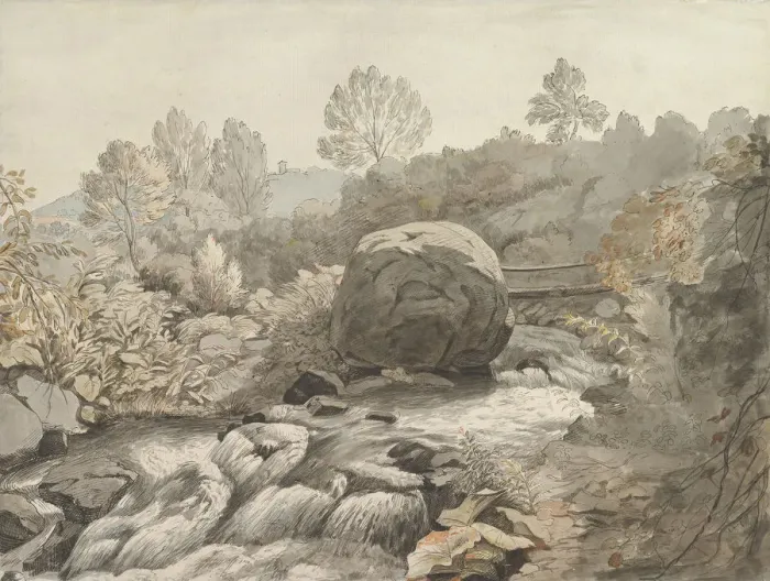 Framed Print : A Rocky Stream, Italy, ca. 1786-91. Creator: Samuel Woodforde Framed Print : A Rocky Stream, Italy, ca. 1786-91. Creator: Samuel Woodforde