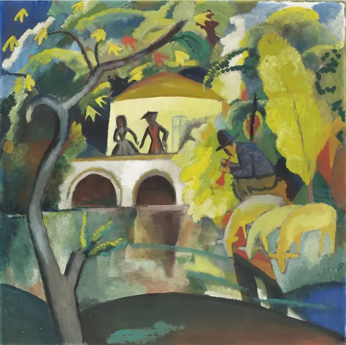 Framed Print : Rococo, 1912. Artist: Macke, August (1887-1914) Framed Print : Rococo, 1912. Artist: Macke, August (1887-1914)