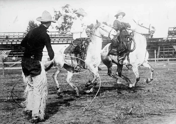 Framed Print : Rodeo Riders, L.A. between c1910 and c1915. Creator: Bain News Service Framed Print : Rodeo Riders, L.A. between c1910 and c1915. Creator: Bain News Service