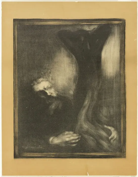 Framed Print : Rodin Sculpting, 1900. Creator: Eugene Carriere Framed Print : Rodin Sculpting, 1900. Creator: Eugene Carriere