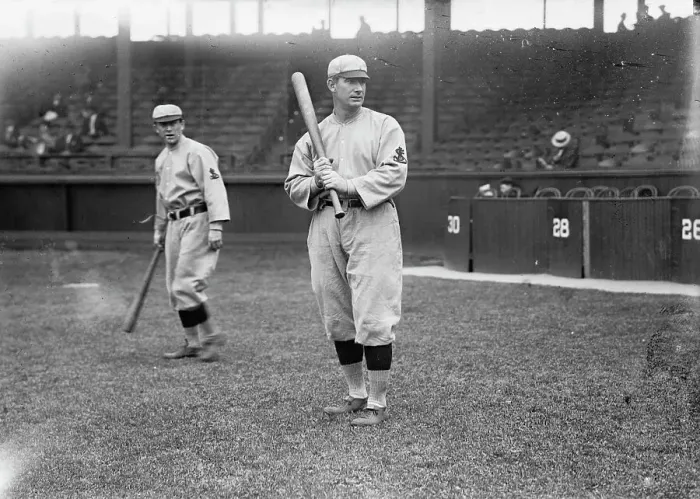 Framed Print : Roger Bresnahan, St. Louis, NL, Miller Huggins in background (baseball), c1911. Creator: Bain News Service Framed Print : Roger Bresnahan, St. Louis, NL, Miller Huggins in background (baseball), c1911. Creator: Bain News Service