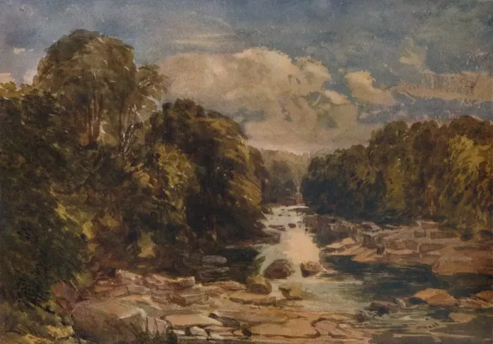 Framed Print : Rokeby on the Tees, c1841. Artist: David Cox the elder Framed Print : Rokeby on the Tees, c1841. Artist: David Cox the elder