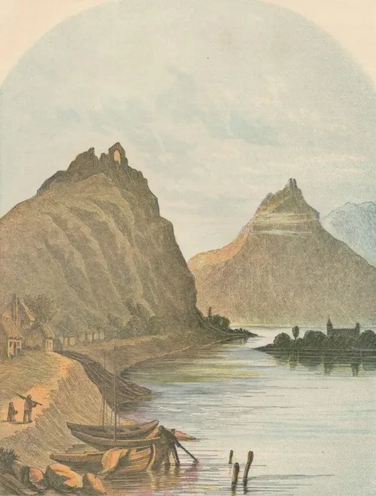 Framed Print : Rolandseck and the Kloster Nonnenwerth, 1864. Creator: Unknown