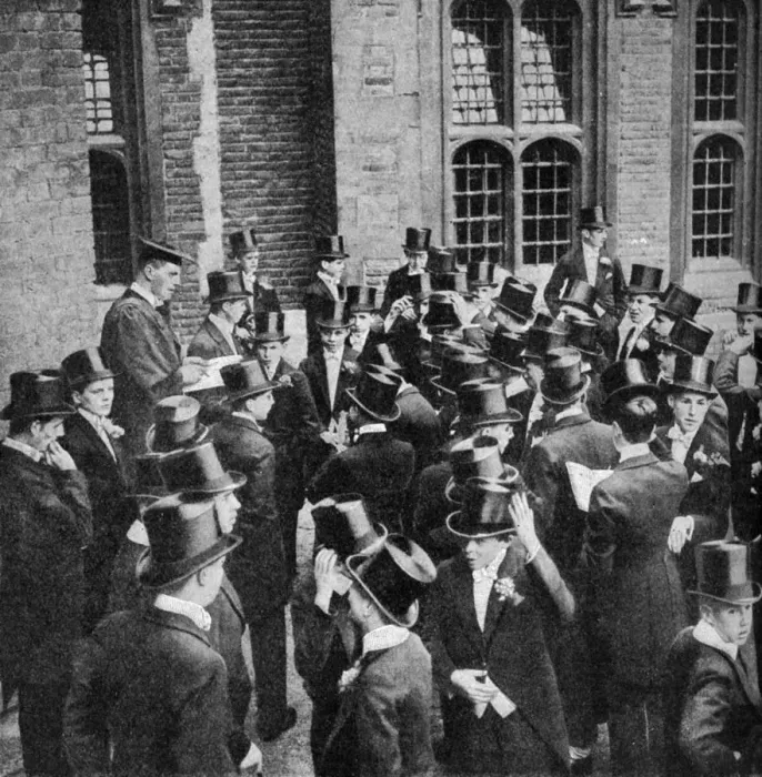 Framed Print : Roll call of Etonians on the 4th June, Berkshire, c1922 Framed Print : Roll call of Etonians on the 4th June, Berkshire, c1922