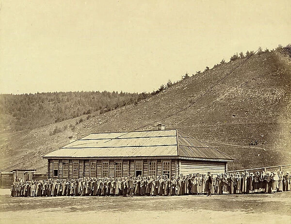 Roll Call of Hard Labor Convicts Serving Their Sentence in the Settlement, 1891. Creator: Aleksei Kuznetsov