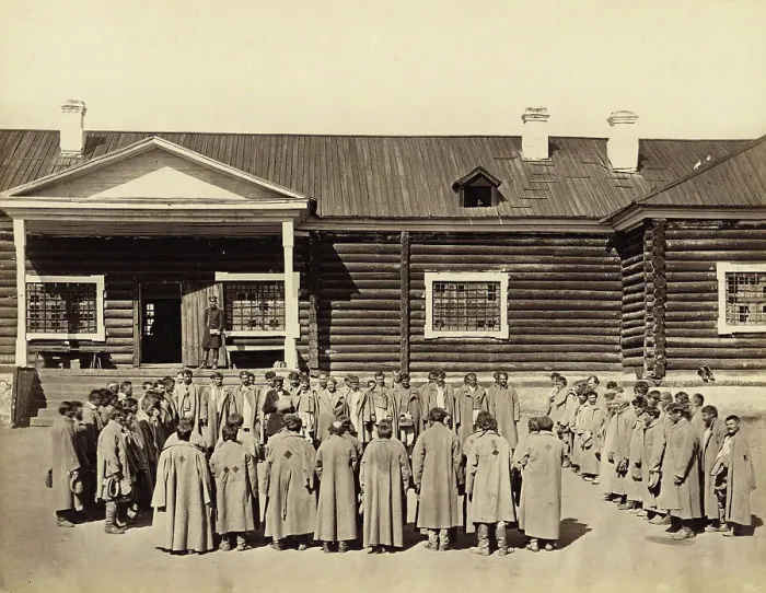 Framed Print : Roll Call of Hard Labor Convicts Serving Their Sentence in Prison, 1891. Creator: Aleksei Kuznetsov Framed Print : Roll Call of Hard Labor Convicts Serving Their Sentence in Prison, 1891. Creator: Aleksei Kuznetsov