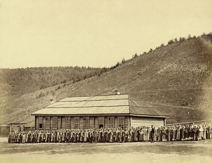 Framed Print : Roll Call of Hard Labor Convicts Serving Their Sentence in the Settlement, 1891. Creator: Aleksei Kuznetsov Framed Print : Roll Call of Hard Labor Convicts Serving Their Sentence in the Settlement, 1891. Creator: Aleksei Kuznetsov
