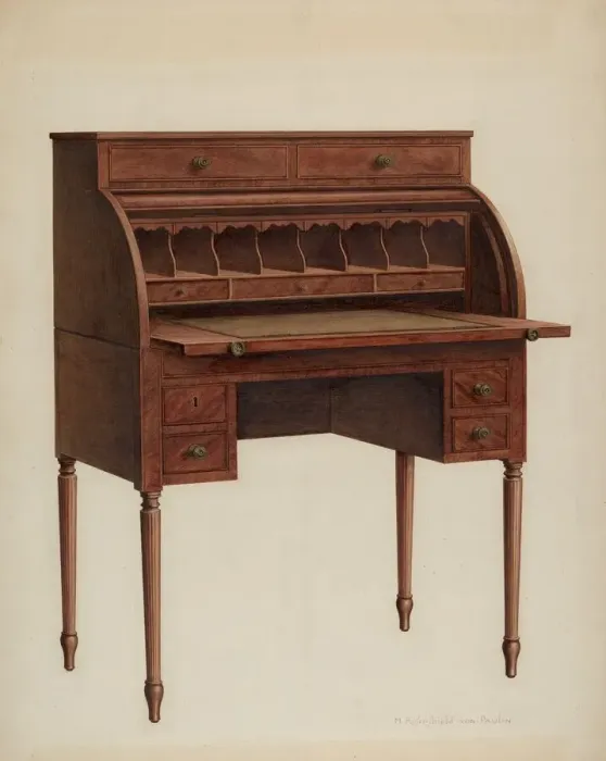 Framed Print : Roll-top Desk, 1941. Creator: M. Rosenshield-von-Paulin Framed Print : Roll-top Desk, 1941. Creator: M. Rosenshield-von-Paulin